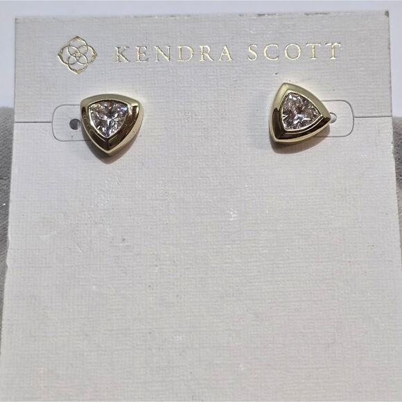 Kendra Scott Arden Stud Gold Plated Earrings New!!! - Picture 2 of 4